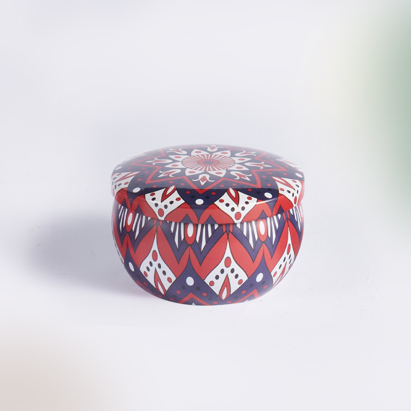 Venta al por mayor regalo de estilo étnico planta de soja cera aromaterapia vela decoración del hogar hojalata aromaterapia hierro puede vela