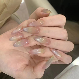 Cat's Eye Nail Piece Removable Rainbow Spuddle Nail Piece Nail Piece Advanced Sense Tie-Dye Nail Patch