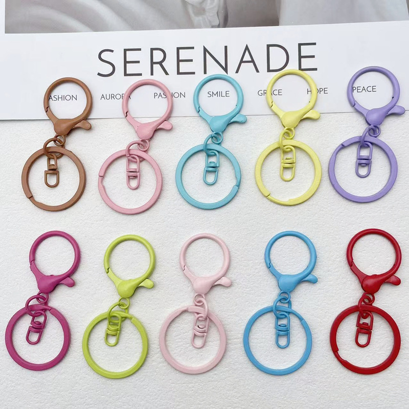 Colorful Painted Lobster Clasp Flat Ring Figure-Eight Clasp Three-Piece Set Keychain Spring Ring DIY Jewelry Accessories Pendant Colorful Painted Lobster Clasp Flat Ring Figure-Eight Clasp Three-Piece Set Keychain Spring Ring DIY Jewelry Accessories Pendant