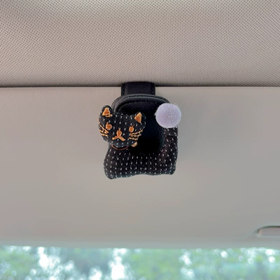 Receipt Holder, Car Glasses Clip/Bill Clip - bell-cat-black-black-glasses-clip