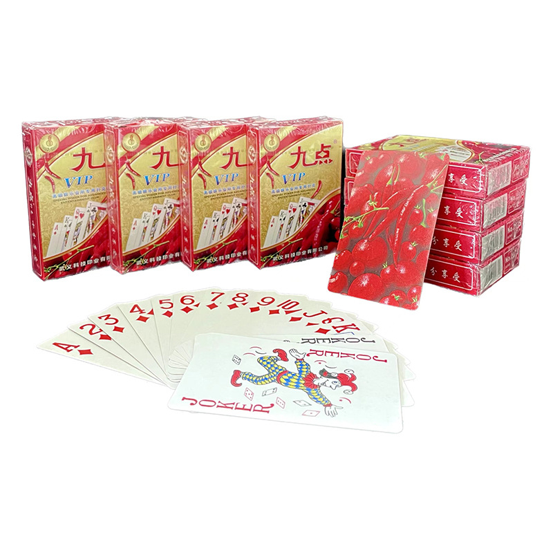 Nine Spice Chili Back Playing Cards Leisure Mid-to-High-End Thick Paper Cards Billiards Room Tea House Playing Cards Batch