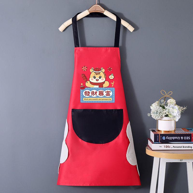 Una pieza de delantal de pvc, cocina personalizada, hogar, mujer de alto valor, impermeable y a prueba de aceite, media cintura, manga de cocina