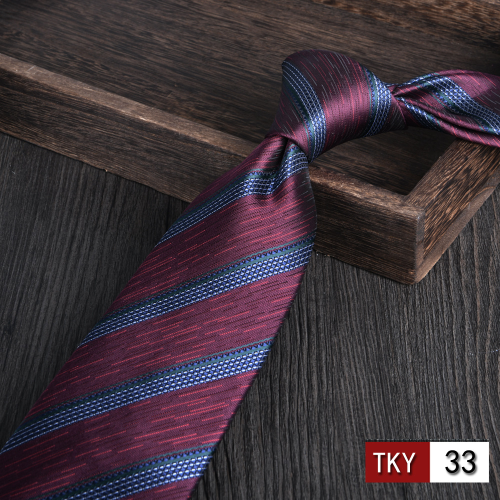 Corbata hombre vestido de negocios profesionales vino rojo novio casamiento Jacquard 8cm mano nueva tendencia spot