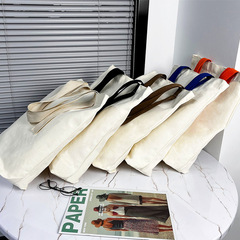 Blank canvas bag with logo printed shoulder bag pure cotton canvas bag shopping bag printed diy wholesale