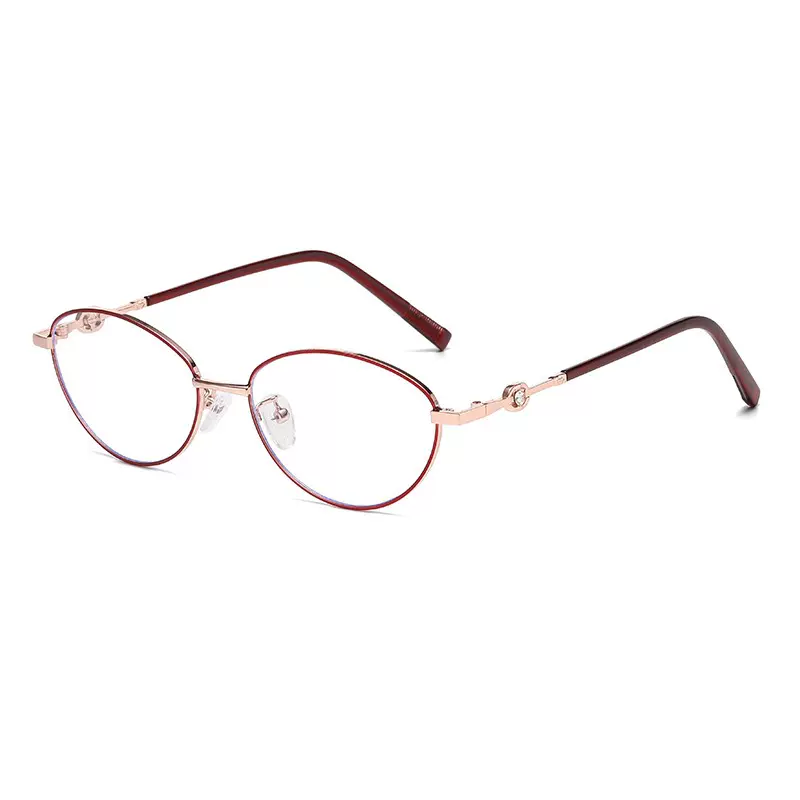 文艺老花镜女细框大脸显瘦时尚单光素颜椭圆金属架眼镜框老花眼镜