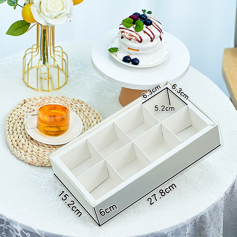 2025 nuevo 4 gránulos 6 gránulos 8 gránulos sándwich coreano caja de macarrones grasa caja de regalo transparente caja de postre horneado