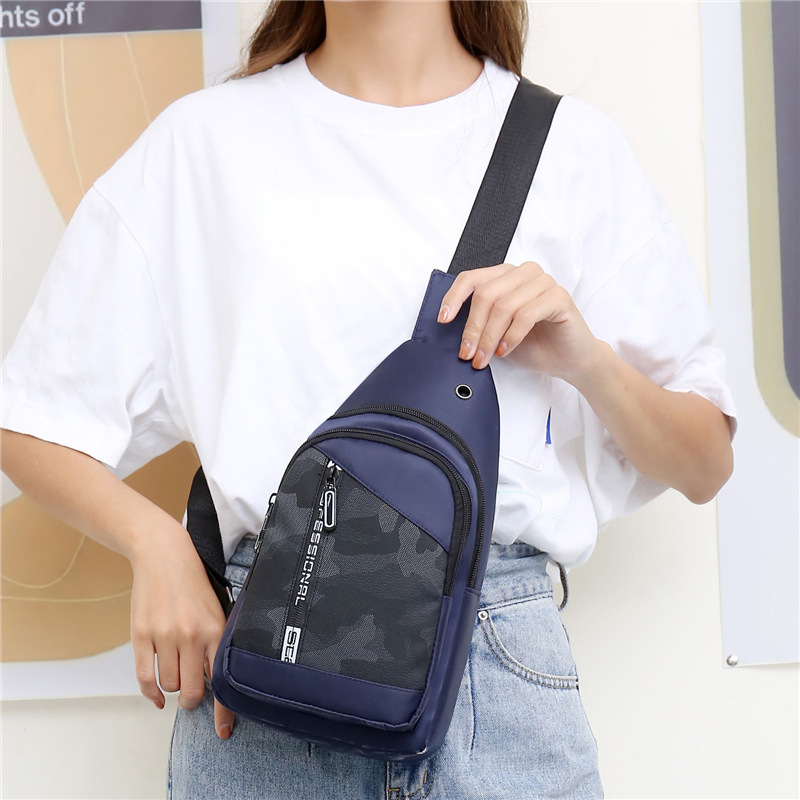 Multifunctional Men's Portable Chest Bag, Casual Fashion Trend Single Shoulder Bag, Camouflage Functional Women's Cycling Cross-Shoulder Backpack