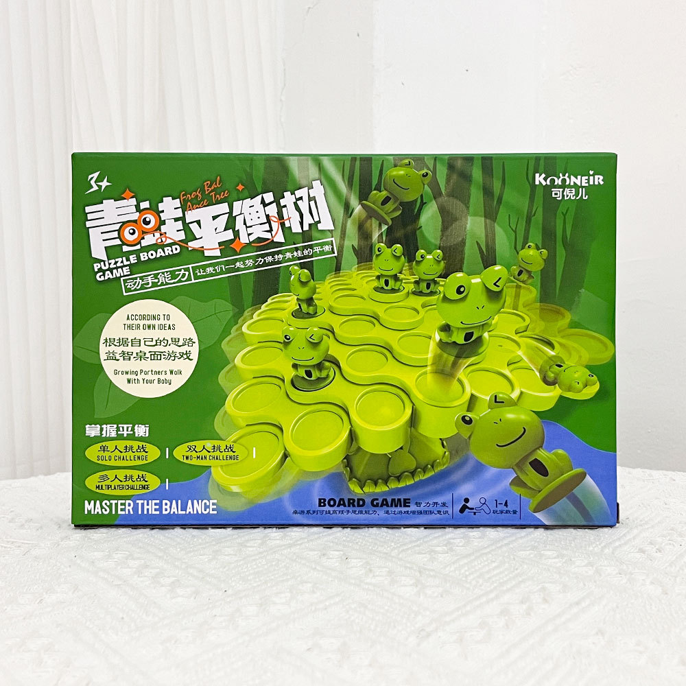 Niños rana equilibrio árbol plegable puzzle juegos de mesa interacción padre-hijo fuerza de concentración institución de educación temprana caja de regalo