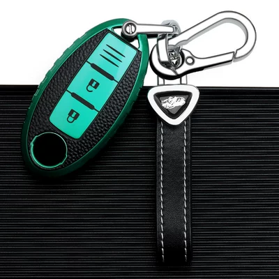 Car key bag: Tiida Bluebird Car Bag Nissan - nissan-d-smart-2-key-emerald-single-shell-triangle-belt-rope-double-buckle