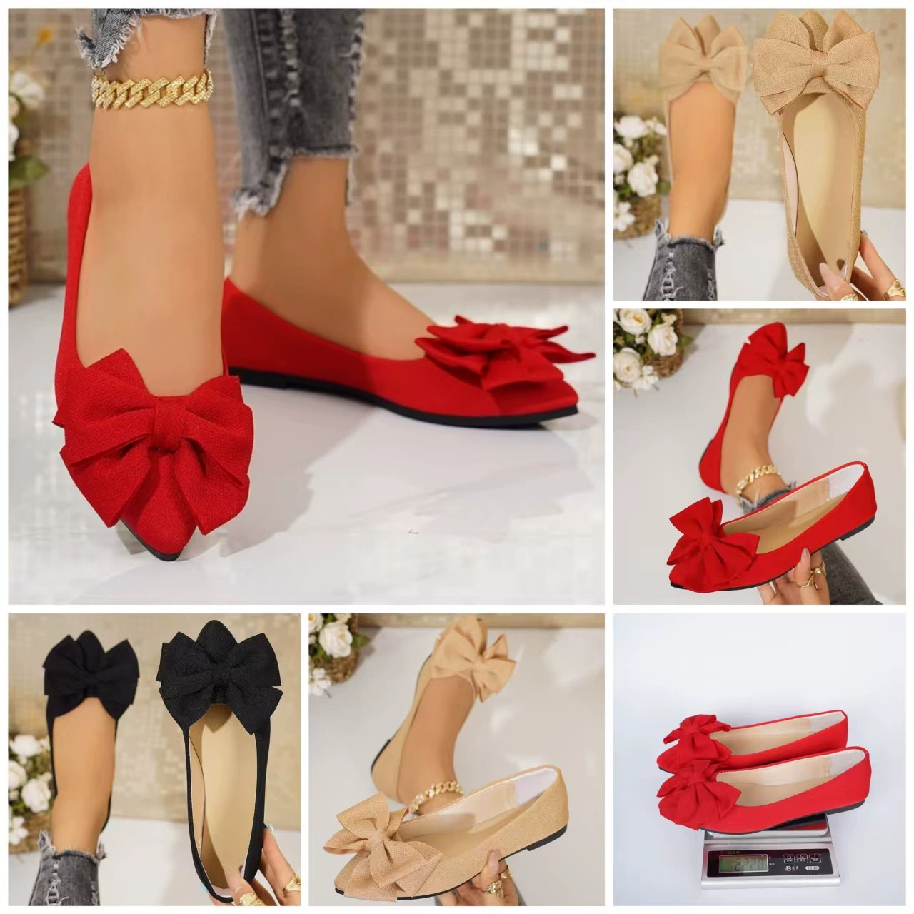 Новая женская повседневная обувь для внешней торговли, больших размеров, в европейском и американском стиле, с бантом, с острым носком, туфли без шнуровки, оптом.