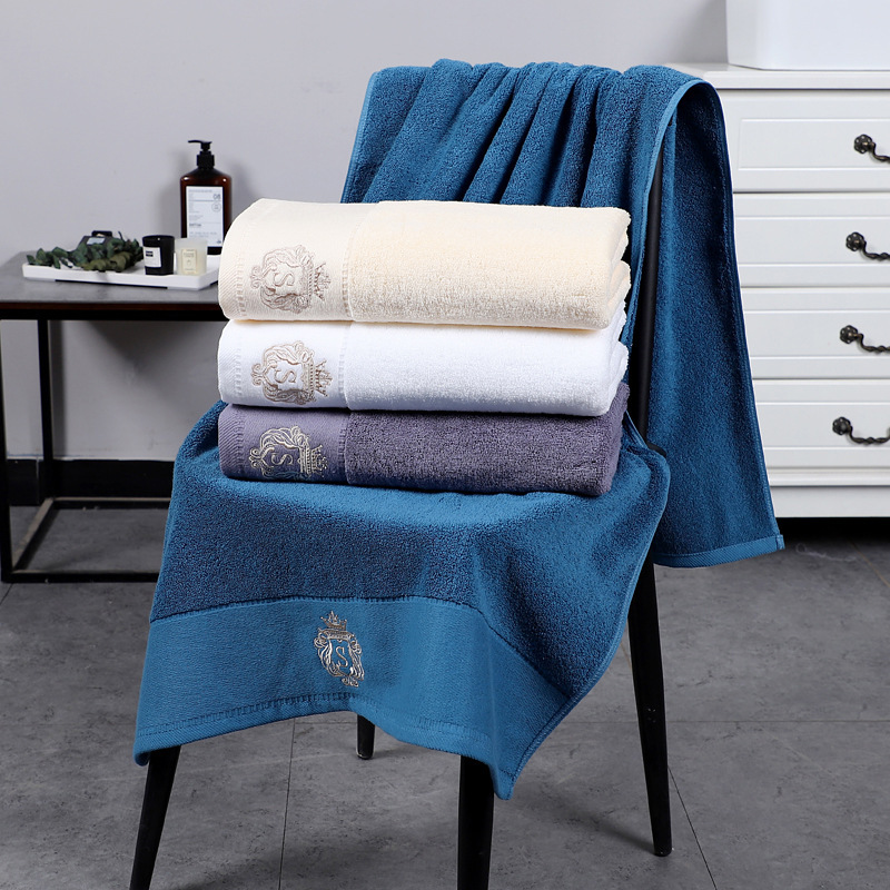 Powerful Factory Custom-Made Hotel Bath Towels, Pure Cotton, Absorbent, All-Cotton, for Home Use, Guesthouses, Adult Bath Towels with Embroidered Logo