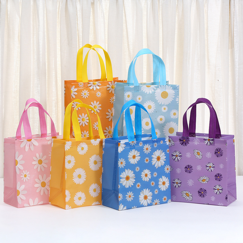 雏菊印花礼品袋商场购物袋派对糖果手提袋购物送礼礼品袋批发