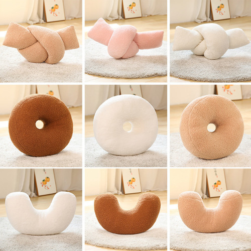 Creative Round Home Cushion Donut Plush Moon Pillow Sofa Cushion Girl Knot Cushion Wholesale