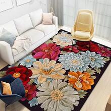 花朵田园风地毯客厅卧室方形床边毯简约沙发茶几地毯地垫