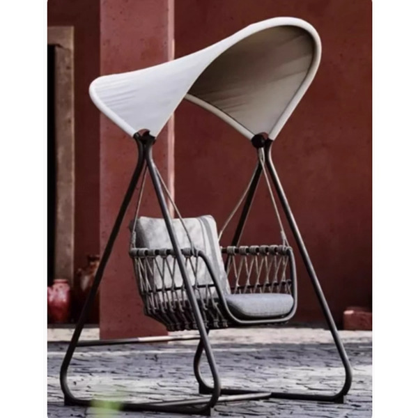 Silla columbrante al aire libre impermeable y protegida contra el sol patio sombra nórdica al aire libre balcón interior silla mecedora muebles residenciales