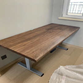 北美黑胡桃木原木板升降桌面板白蜡木板樱桃木书桌榆木飘窗吧台板