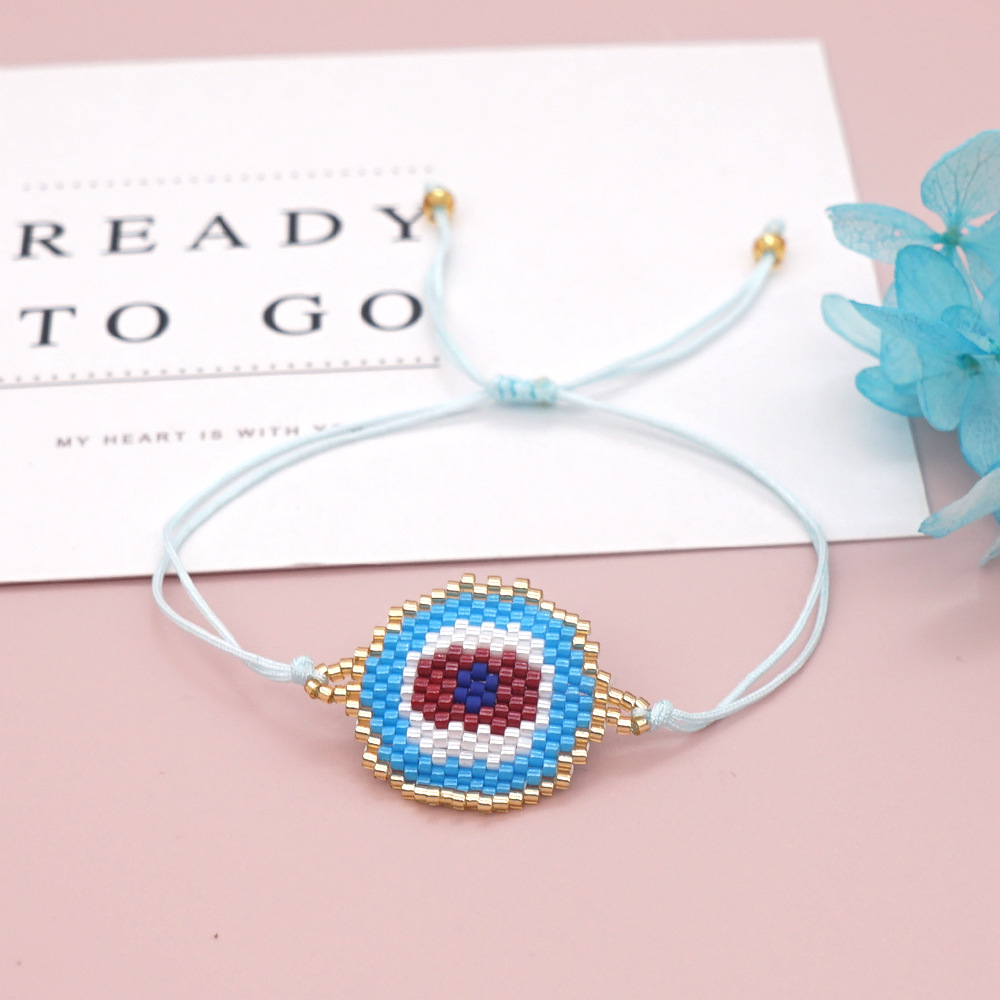 Nihaojewelry wholesale accessories ethnic style Miyuki beads woven blue eyes braceletpicture10
