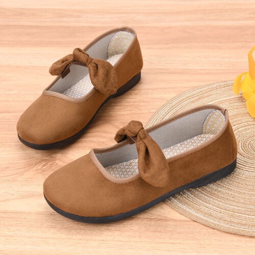 Autumn New Old Beijing Fabric Shoes for Women, Versatile Fashion with Bowknot Top, Comfortable and Breathable Single Shoes, Mother's Shoes
