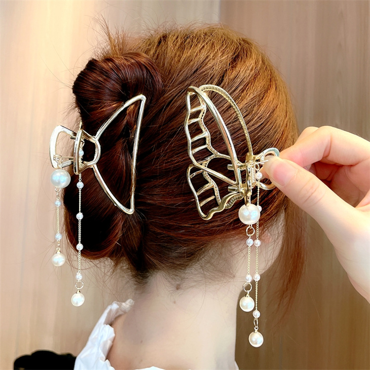 New Tassel Grab Clip Fairy Back of Head Hairpin French Butterfly Pendant Hairpin Korean Style Fairy Shark Clip Hair Accessories