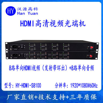 8-канальный оптический трансивер HDMI Локальный выход HDMI + 8-канальный аудиосигнал 8-канальный трансивер HDMI-оптоволокно