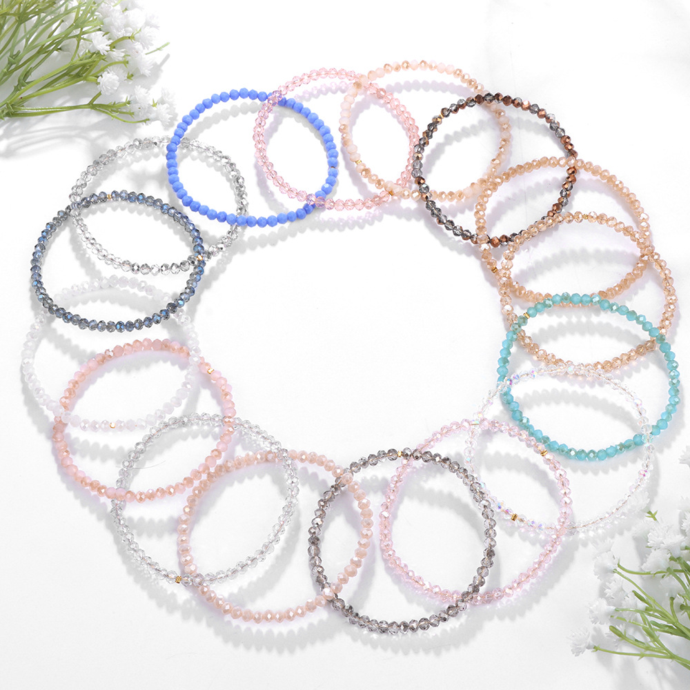 21g Weight Bracelets Classification Artificial Crystal Chain Material 4 Pieces Set Quantity Holiday, Daily Occasion Artificial Crystal Material Geometric Pattern Unisex Gender Beaded Design Shiny, IG Style Style IG Style Shiny Geometric Artificial Crystal Wholesale Bracelets 1