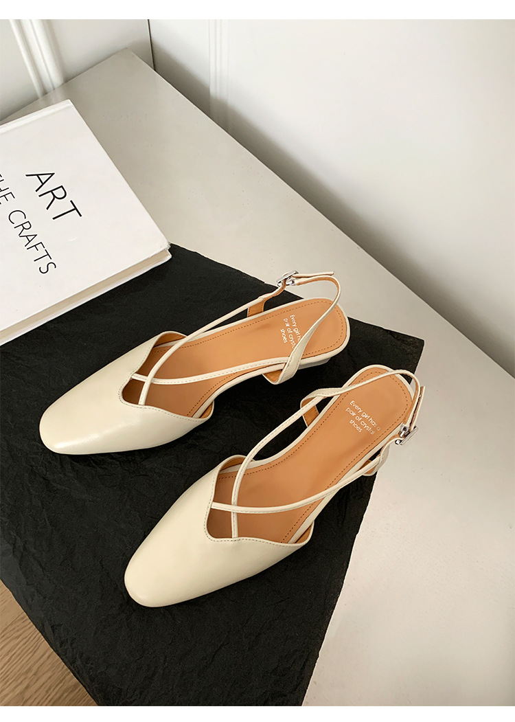 Sandal nữ quai ngang mũi trùm gót vuông 5 cm phong cách Hàn Quốc — đen chi tiết 34