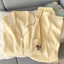 腊肠狗睡衣女2025新款春秋季云朵棉纱长袖开衫夏天家居服两件套装