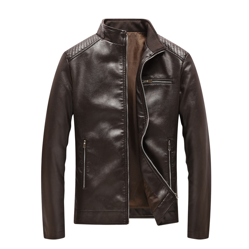 Comercio exterior transfronterizo nuevo chaqueta de hombre casual chaqueta de moda chaqueta de cuello coreano chaqueta de cuero pu chaqueta