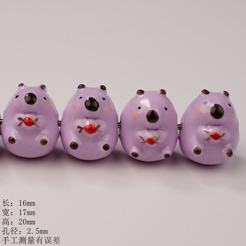 手绘跨境可爱小熊串珠手工创意DIY景德镇陶瓷手链散珠厂家批发|undefined