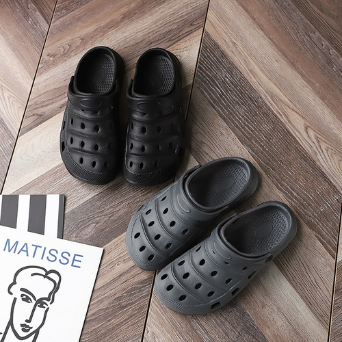 Summer Anti-Slip Garden Toe Shoes Student Nurse Shoes Flat Bottom Holes Shoes Men's Beach Sandals Big Head Slippers Men Summer 