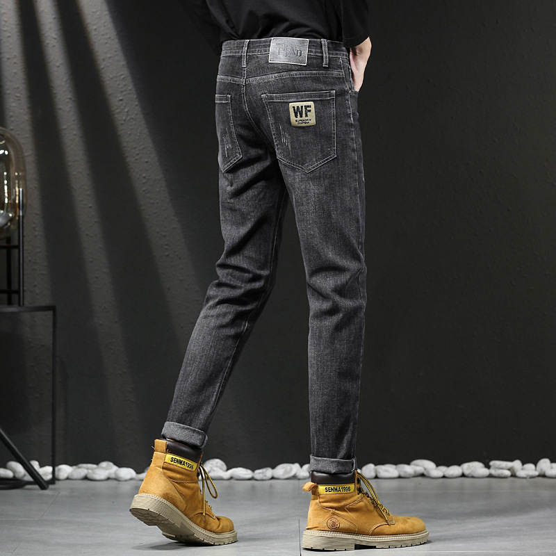 Pantalones vaqueros al por mayor transfronterizos pantalones ajustados hombres marca de moda impresión tridimensional pantalones de hombre Pantalones casuales elásticos suaves hombres