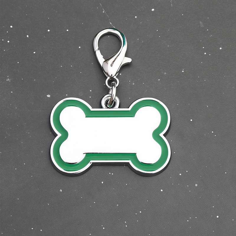 Collar de hueso de tamaño de aleación de langosta de hebilla para mascotas con inscripción láser para evitar perder tarjeta de identificación