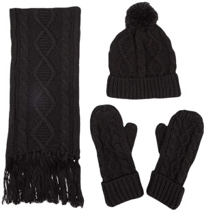 Factory Direct Supply Customized Adult Fashion Soft and Warm Acrylic Knitted Hat Scarf Gloves Kit Knitted Adult Kit