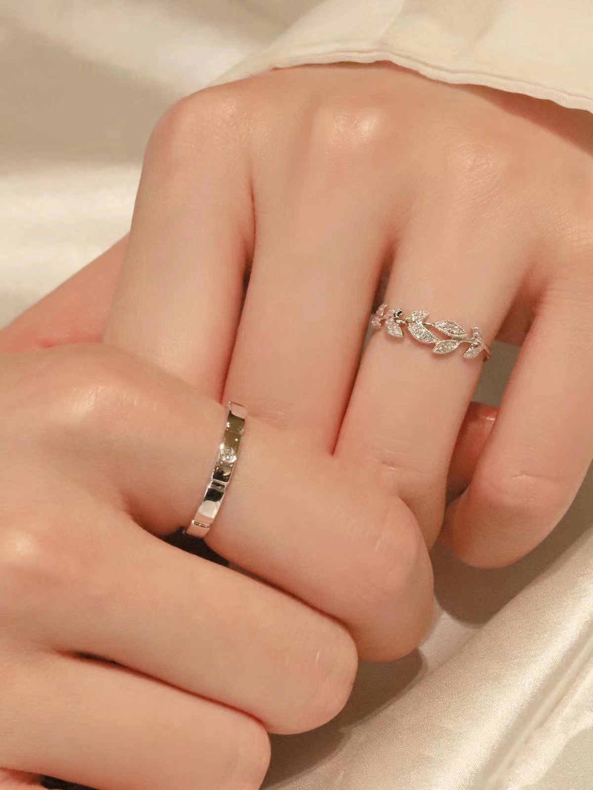 Coppia di fedi nuziali in argento Sterling con zolletta di zucchero e incontro romantico, per uomo e donna, per San Valentino_voghion.com