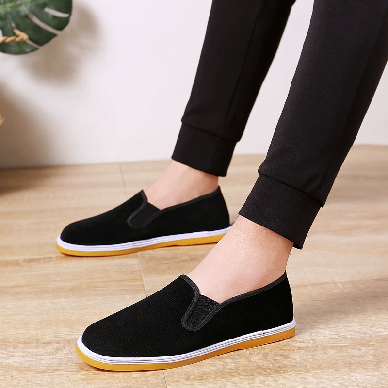 Рабочая Мужская обувь Весенняя Тканевая обувь для водителя, черная 2021, мужская обувь на Плоском Каблуке Melaleuca, однотонная, повседневная, с круглым носком, низкий Топ