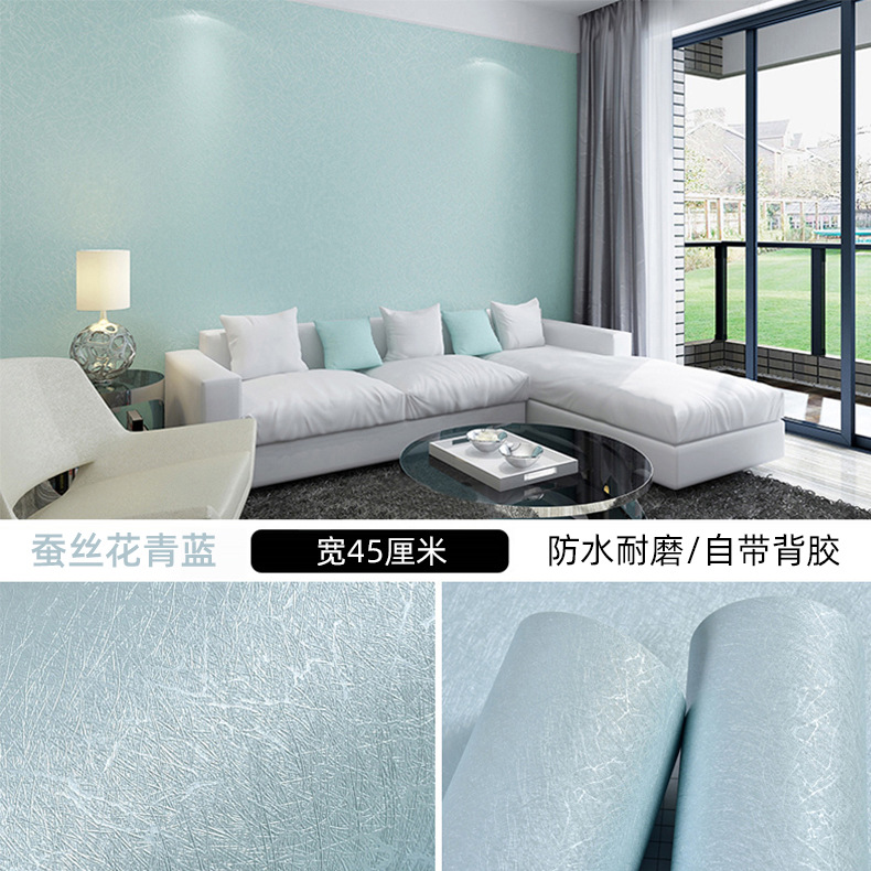 실크 패턴-플라워 블루