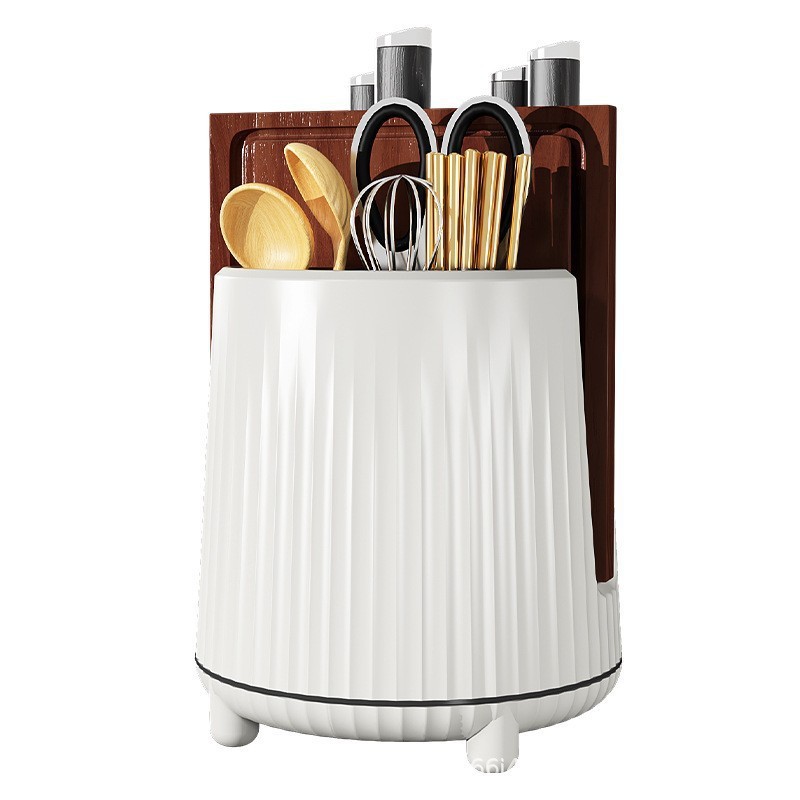 Cocina multifuncional 360 grados estante giratorio cuchillo de cocina tablero de cocina palillos integrados para la mesa para la colocación de cuchillos