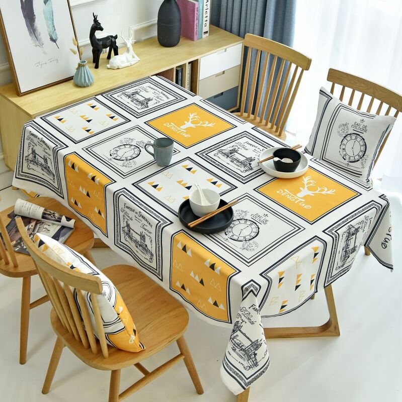 Nordic Style Simple Modern Tablecloth Fabric Small Fresh Picture Frame Waterproof Coffee Table Tablecloth Table Mat Cross-border Tablecloth Nordic Style Simple Modern Tablecloth Fabric Small Fresh Picture Frame Waterproof Coffee Table Tablecloth Table Mat Cross-border Tablecloth