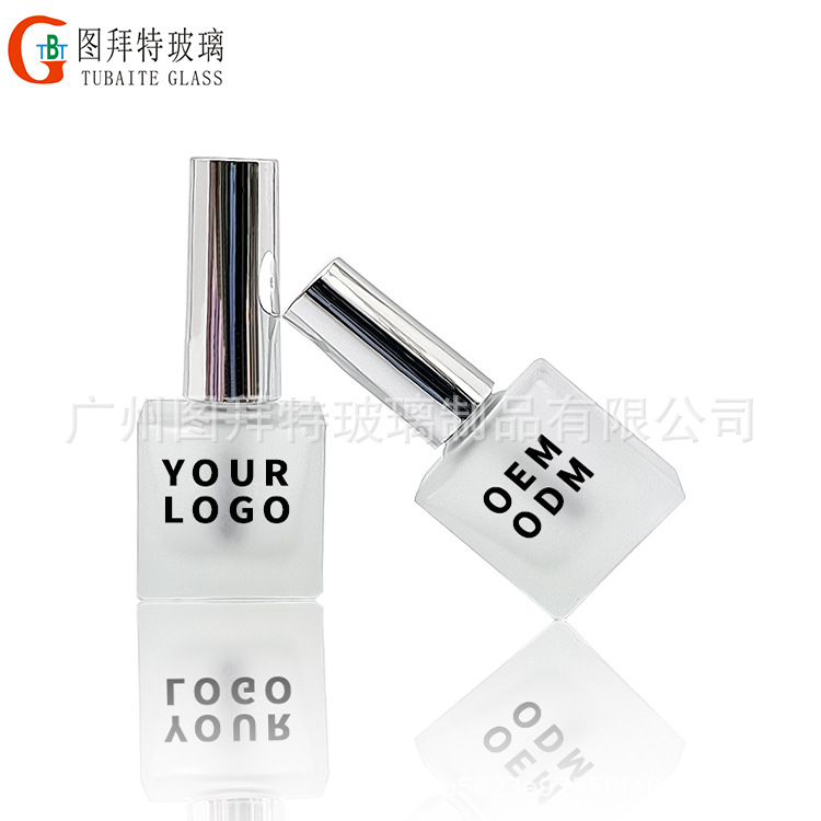8ml sand spray spray bottle for nail polish, multi-color light-shielding glass nail polish bottle, electroplated silver nail polish cap brush