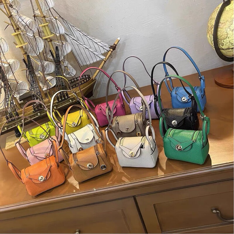 H Mini Lindy Bag Charm Cute AirPods Earphone Storage for Men and Women Backpack Handbag Keychain Pendant