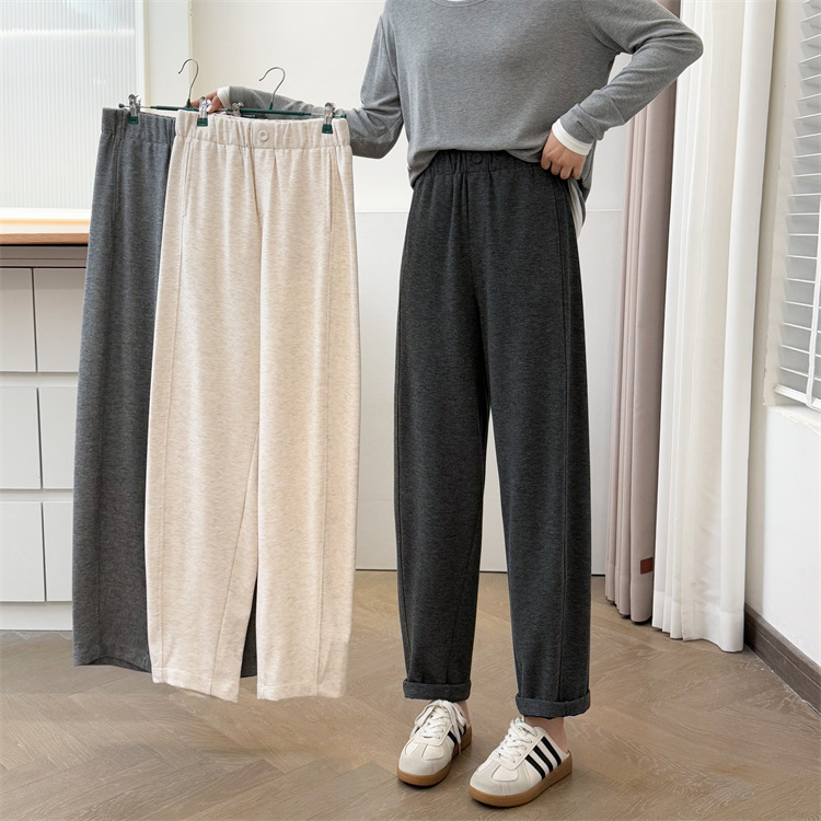 Large size women's pants 2025 spring new fat MM versatile slim and elastic high waist elastic Korean version of harem 916