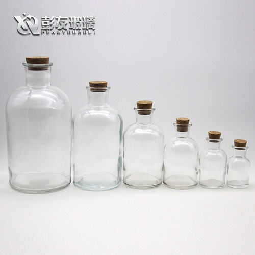 Wholesale transparent wide mouth glass bottle 250ml, 125ml diffuser bottle vase experimental glass bottle aromatherapy bottle