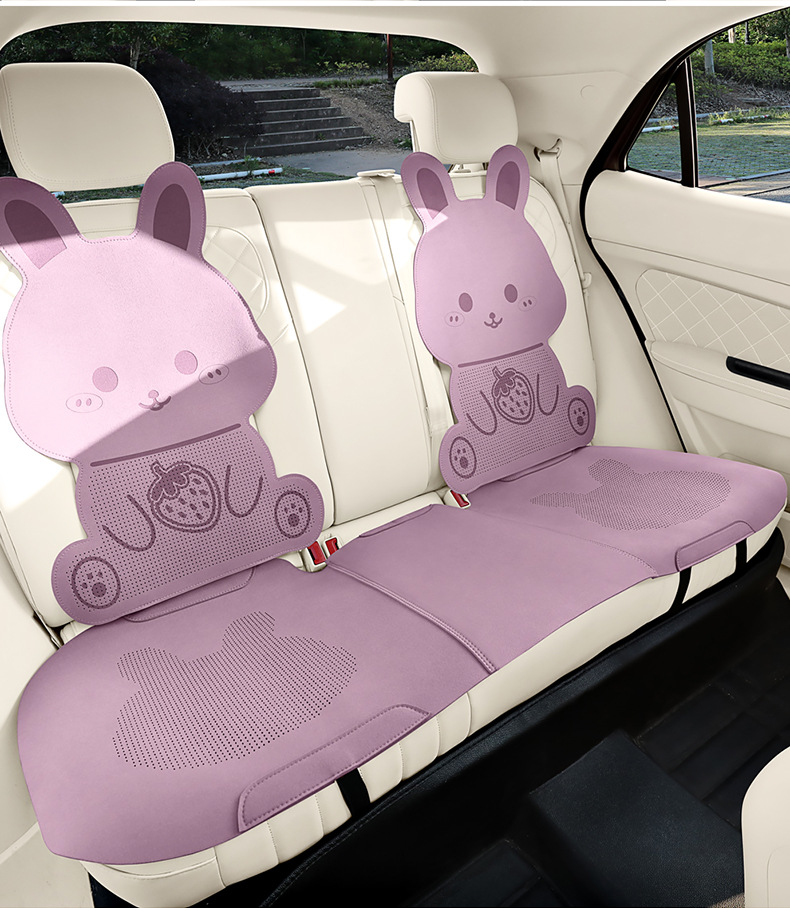 26 Years New Model Cute Little Rabbit Faux Fur Half-Cover Saddle Pad Car Seat Cushion Cover Universal for All Seasons