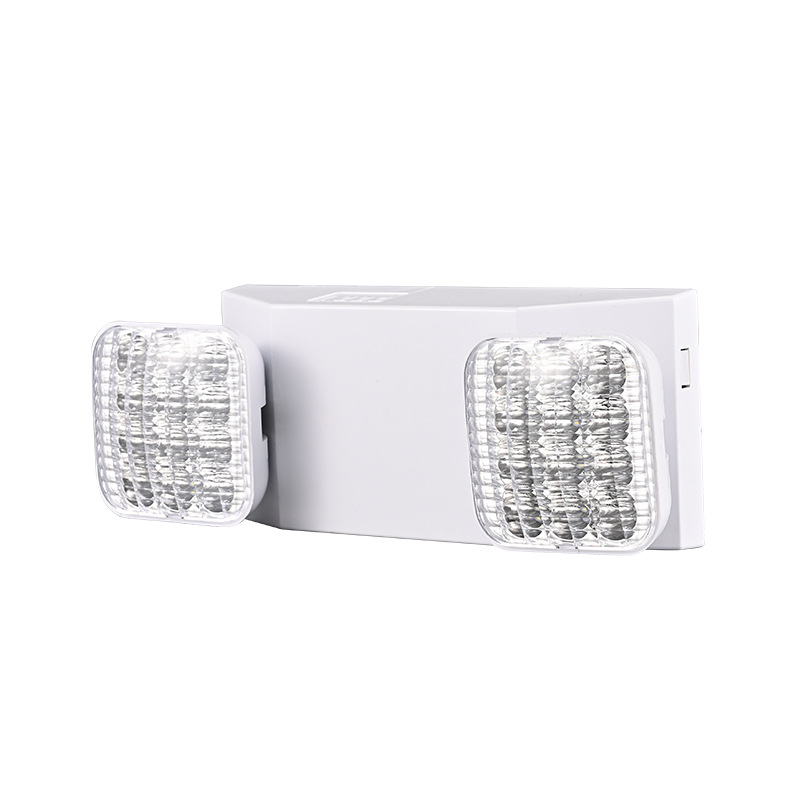 Ángulo ajustable de doble cabeza lámpara de emergencia LED ABS pasillo corredor apagado de la luz de emergencia de doble cabeza
