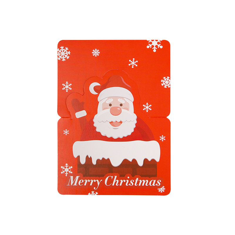 Creativo cartón de dibujos animados de Navidad ins viento encantador alto sentido decoración estereoscópica pequeña tarjeta de regalo embalaje al por mayor