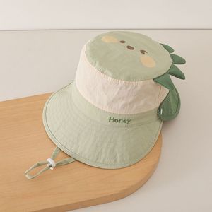 布款双檐渔夫帽-绿色 / 1-5岁/帽围46-52cm
