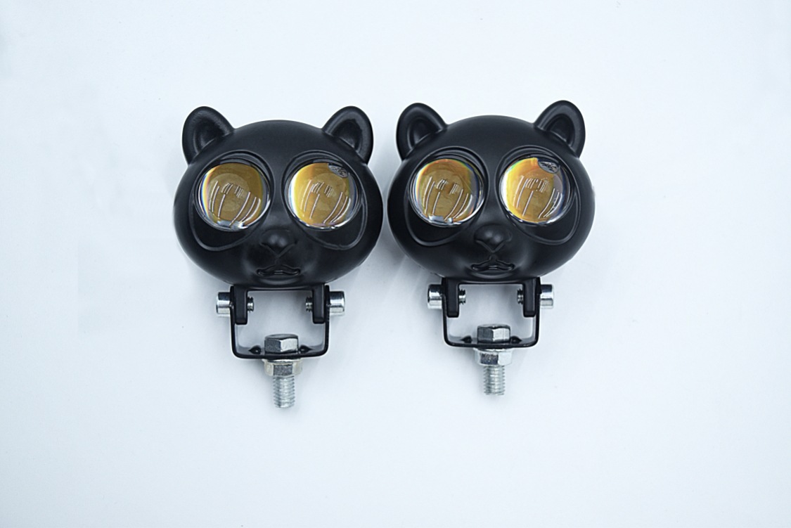 New wide-voltage panda-shaped LED motorcycle/electric scooter/battery-powered vehicle headlights, featuring high brightness and both high and low beam options, for vehicle modification