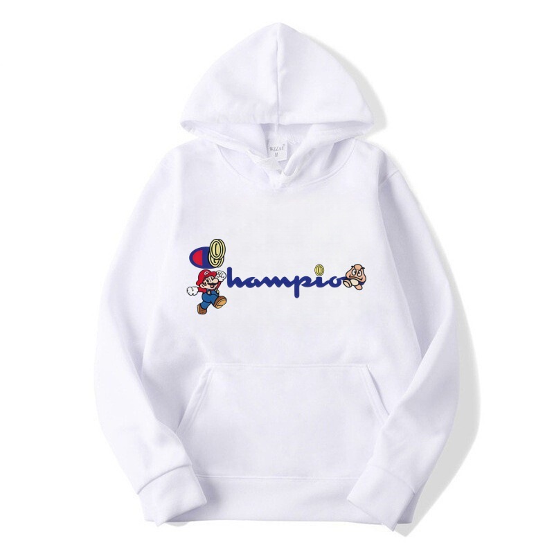 Cross-Border Popular Cartoon Super Mario Sweatshirt Champion Collaboration Unisex Children's Spring and Autumn Casual Hooded Top Cross-Border Popular Cartoon Super Mario Sweatshirt Champion Collaboration Unisex Children's Spring and Autumn Casual Hooded Top