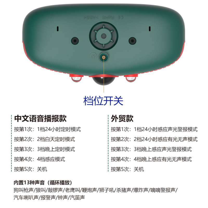 太阳能报警器警报灯声光防贼防盗红外人体感应遥控警示爆闪灯户外|undefined