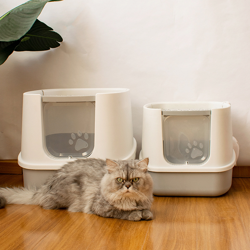Fully Enclosed Cat Litter Box Extra Large Easy To Clean Deodorizing Cat Toilet Large Detachable Cat Litter Scoop